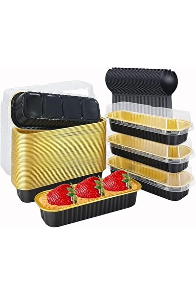 NALACAL 50 PCS Aluminum Foil Mini Loaf Pans With Lids, 6.8oz Rectangle Baking...