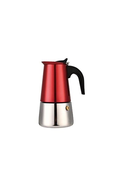 Perfect Home Espressor manual Metal Red din oțel inoxidabil, compatibil cu in...