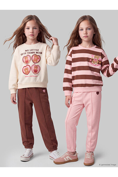 LC Waikiki Sparkling Choices by Shining Store Girls' Thick Sweatpants 2-Pack
