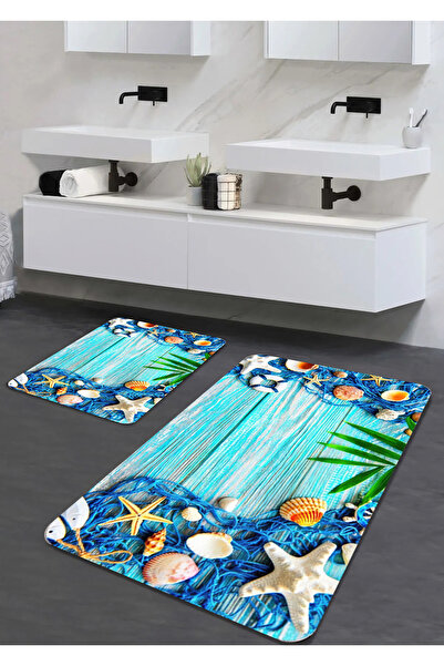 Liva home SET DE 2 CĂȚĂRI DE BAIE LUXOASE, IMPRIMATE DIGITAL, CU BURETE, ÎN D...