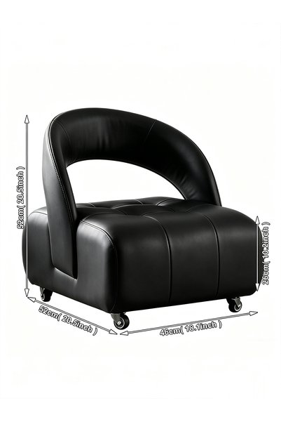 Vitakit Ergonomic Cat Scratch Resistant Leather Dining Chair, Thick High Resilience Cushion Solid Wood Home Leisure Armchair For Bedroom Living Room