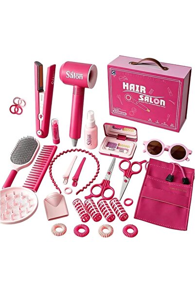 XICEN Pretend Hair Salon Toys for Girls,45 PCS Pretend Makeup for Toddlers Dr...