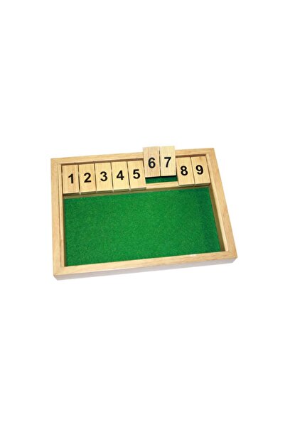 Toybox Wooden Shut The Box Game, 9 Numbers Dice Board with 2 Wooden Dice, Cla...