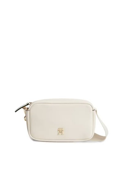 Tommy Hilfiger Women's Th Monogram Logo Crossbody Cream Shoulder Bag