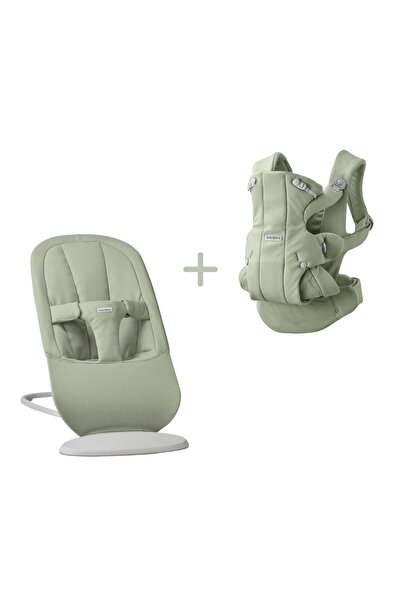 BabyBjörn 2’li Set Begin Ana Kucağı & Kanguru Hold Woven Light Green