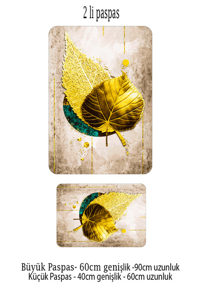 Generic Brand Luxury Spongy Digital Printed 2-Piece Bathroom Mat Set in 40X60-60X90 Sizes