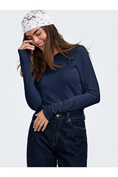 ONLY Onlbamboo Soft Textured Thin Blouse L/S O-Neck Top Jrs