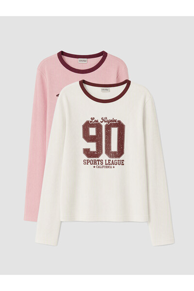 LC Waikiki Esvab • Modern & Distinctive Zero Roba Collar Girls' T-Shirt 2-Pack