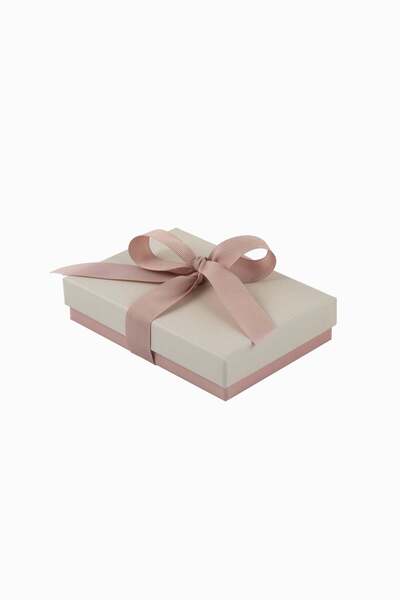 Meidi Packing Meidi Jewelry Box Ribon Down R.D, 9.5x13.5x3.5 cm - Cream / Pin...