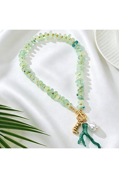 Choice XL6028-2 Boho Beach Red/Green Resin Coral Beaded Necklace For Women Ba...