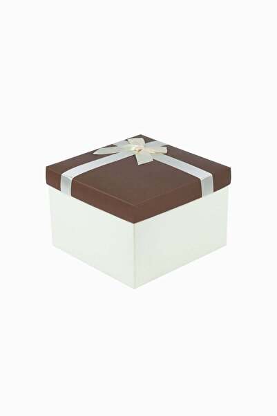 Meidi Packing Meidi Folded Cube Gift Box, 16x16x12 cm - Brown / Cream - 1 piece
