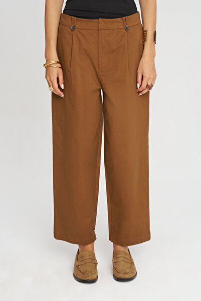 Orfeo Negro Women's Button Detailed Comfortable Fit Solid Color Trousers