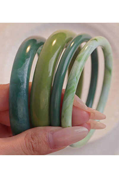 Choice AYA5 4 Pcs New Vintage Resin Acrylic Bangle Set for Women Simple Korea...