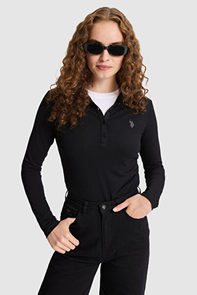 U.S. Polo Assn. Women's Black Basic Sweatshirt 50326760-Vr046