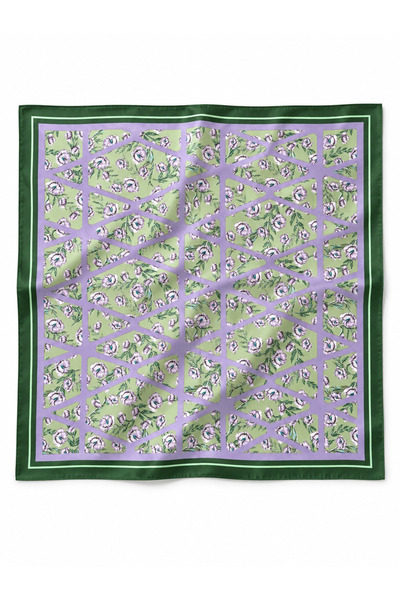 Retrobird Satensi Square Shawl Women's Green - Lilac
