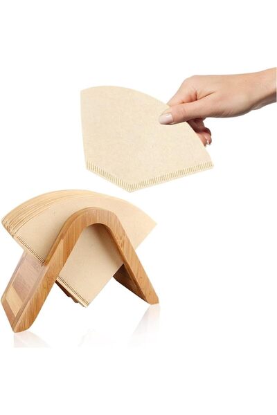 Arabest Wood Coffee Filter Holder,V-Shaped Standing Filter Paper Dispenser an...