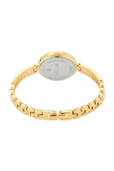 Titan Ladies Quartz Analog Golden Dial Metal Strap Watch for Women