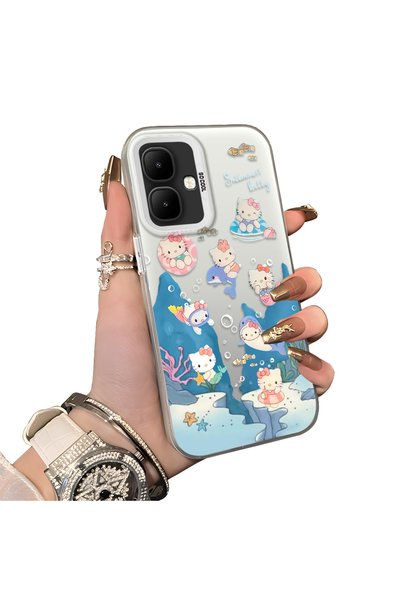 CHICASELUX Infinix Smart 10 Compatible Submarine World Cartoon Cat Printed Ph...