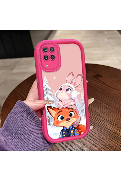CASEVIBE Samsung Galaxy M12/A12 Uyuml Şık Sevimli Tavşan Tilki Temalı, Şık Te...