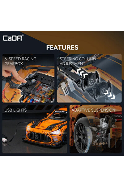 cada Master 1:8 Mercedes-AMG GT3 C64008W 5466 Parça Premium Yarış Aracı Yapım Seti