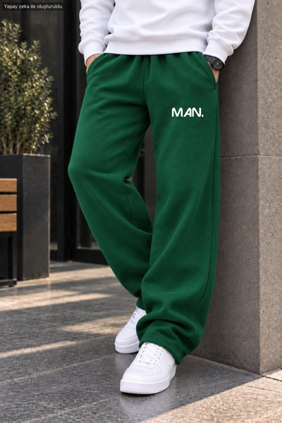 caddekombin Men's Minimal Man Typo Printed Casual Sweatpants - Loose Fit Comf...