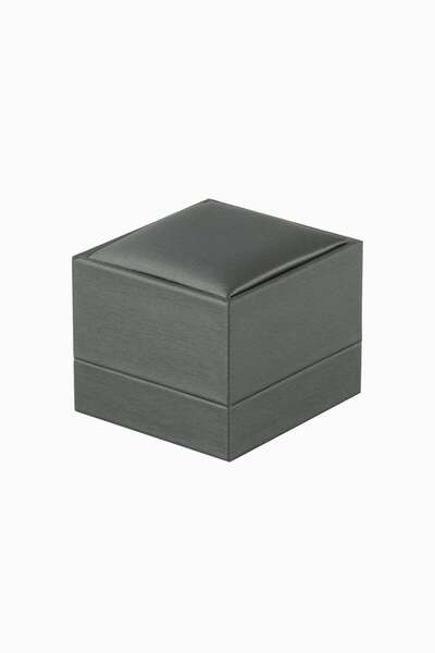 Meidi Packing Meidi Jewelry Box Ring Range Leather, 6.5x6x5 cm - Gray - 1 piece