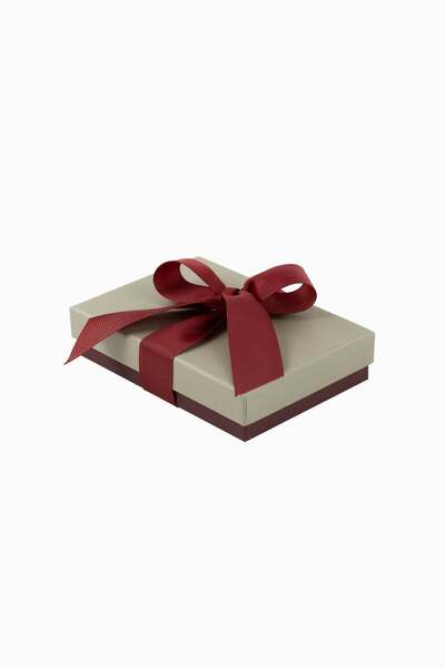 Meidi Packing Meidi Jewelry Box Ribon Down R.D, 9.5x13.5x3.5 cm - Gray / Burg...