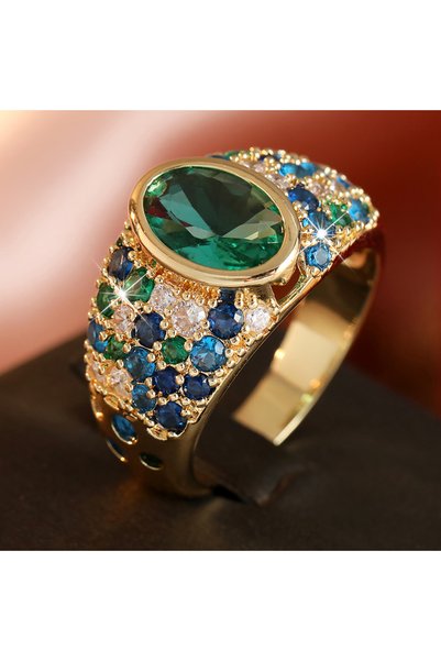 Choice 10 Gold-color H300 Vintage Gorgeous Full Dazzle Synthetic Zirconia Cha...