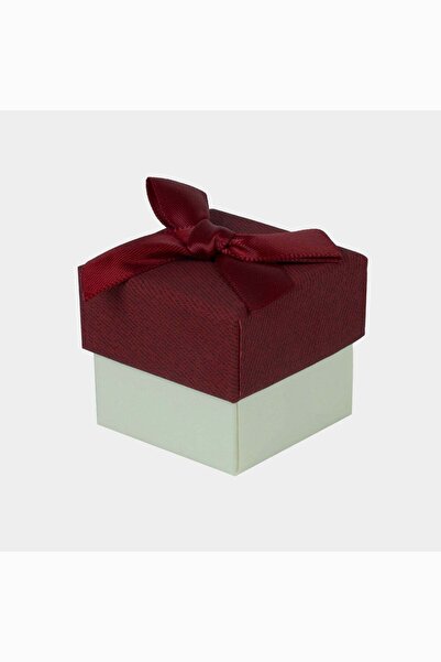 Meidi Packing Meidi Jewelry Box Normal Paper, 4x4x3.5 cm - Burgundy / Cream -...