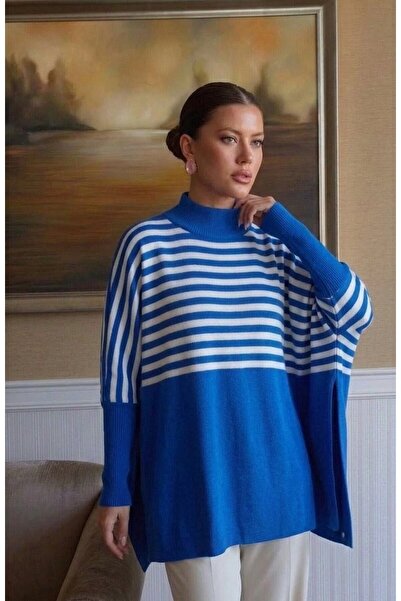 onno style women Striped Standard Size Knitted Women's Poncho