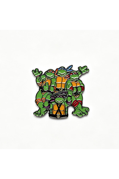 BANDAI Turtle Metal Badge Retro Turtles Enamel Pin Cute Group Metal Brooch Ba...