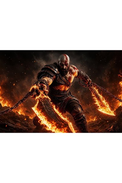 OEM Poster Kratos Războinic în Poziție de Luptă 4k, 61x90 cm, poster3106