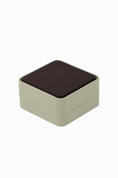 Meidi Packing Meidi Jewelry Box Set Leather, 7x7x3.5 cm - Cream - Set of 6 pcs