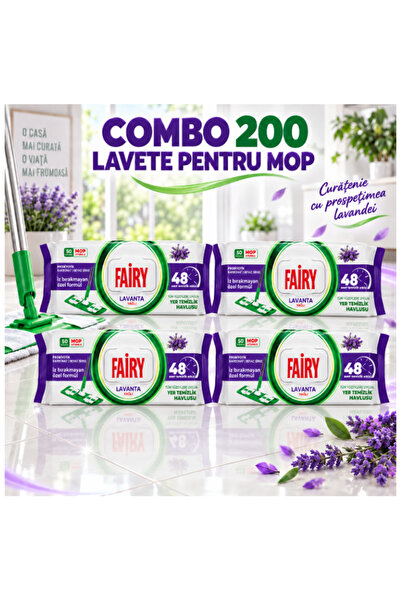 Fairy Lavete pentru mop, COMBO, 200buc, Lavanda