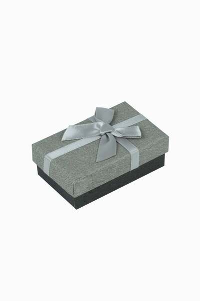 Meidi Packing Meidi Jewelry Box Normal Paper, 5x8x3 cm - Light Gray / Dark Gr...