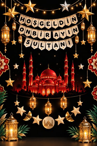 PROMISEBACKDROP2 150x200 cm, Hoş Geldin On Bir Ayın Sultanı Ramazan, Okul Etk...