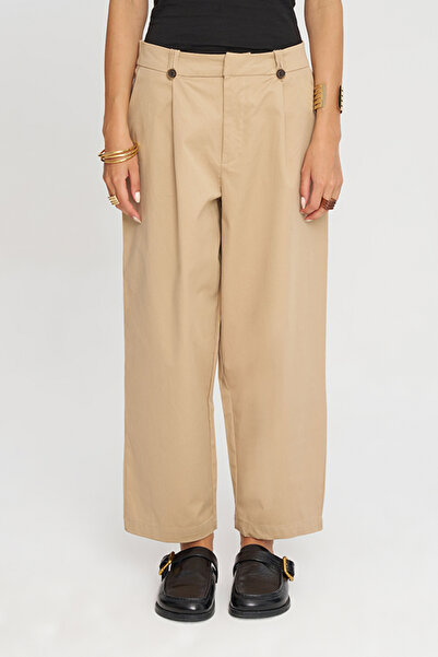 Orfeo Negro Women's Button Detailed Comfortable Fit Solid Color Trousers