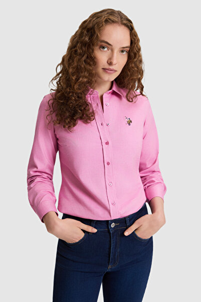 U.S. Polo Assn. Women's Pink Long Sleeve Basic Shirt 50320186-Vr041
