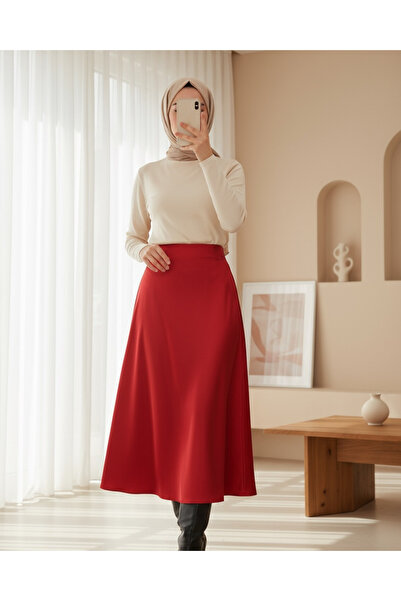 Modamorfo 15806 Satin Skirt - Claret Red