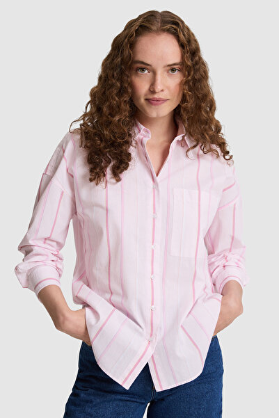 U.S. Polo Assn. Women's Pink Long Sleeve Shirt 50320114-Vr041