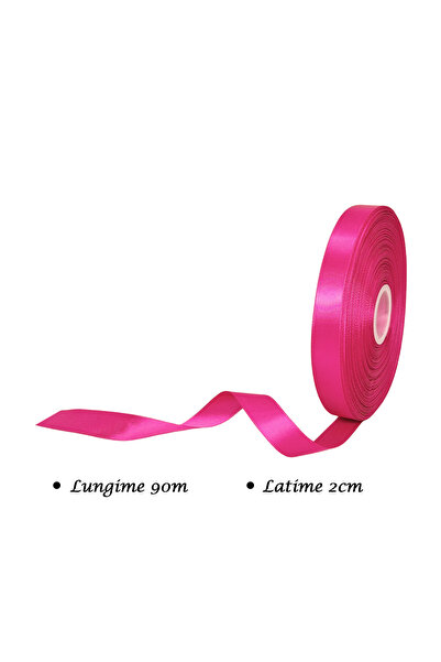 Papette Set of 2 Rolls of Double Satin Ribbon FUCHSIA PINK, 2cm x 90m