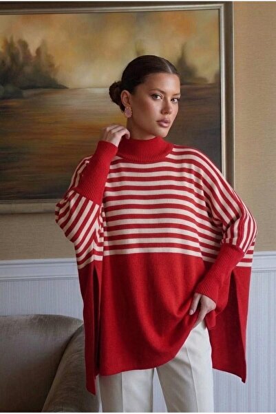 onno style women معطف نسائي مخطط بمقاس قياسي من التريكو