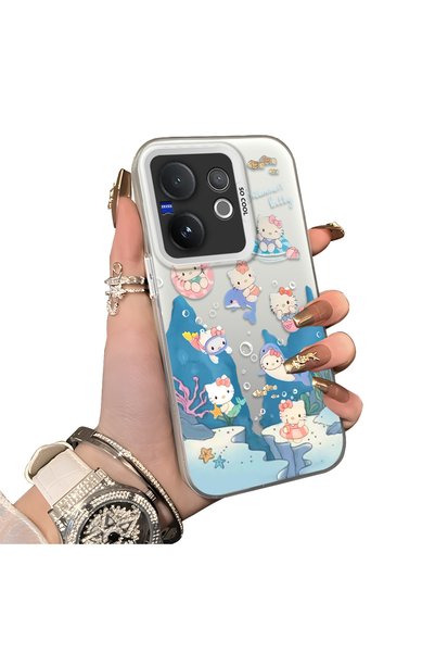 CHICASELUX حافظة هاتف متوافقة مع Vivo V60 مطبوعة برسومات قطة كرتونية من سيريز...