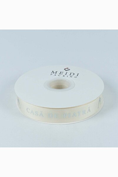 Meidi Packing Meidi Printed Textile Ribbon - Cream / Silver