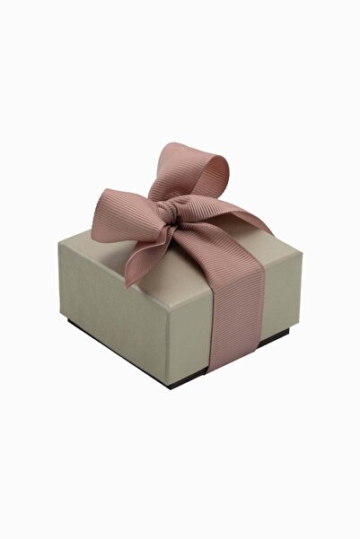 Meidi Packing Meidi Jewelry Box Ribon Down R.D, 6.2x6.3x4 cm - Cream / Brown ...