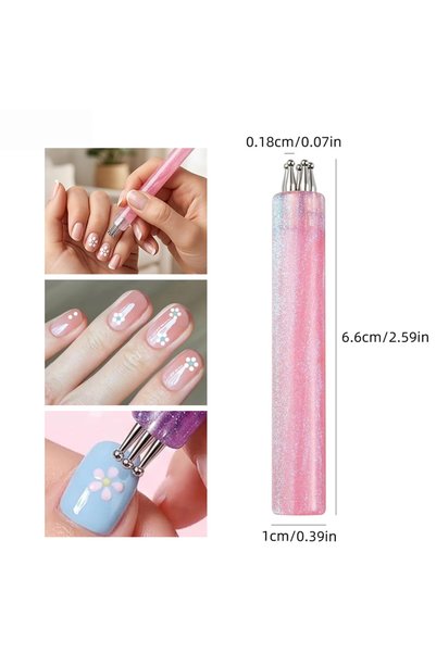 Choice Pink DIY Nail Art 5-Petal Dotting Tool Flower Creator 1.8mm Fine Tip R...