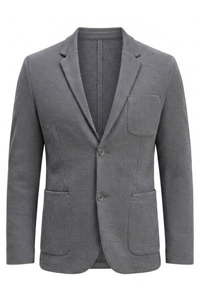 OMBRE Herren-Blazer, Slim Fit, Strukturierter Stoff M171 Graphit