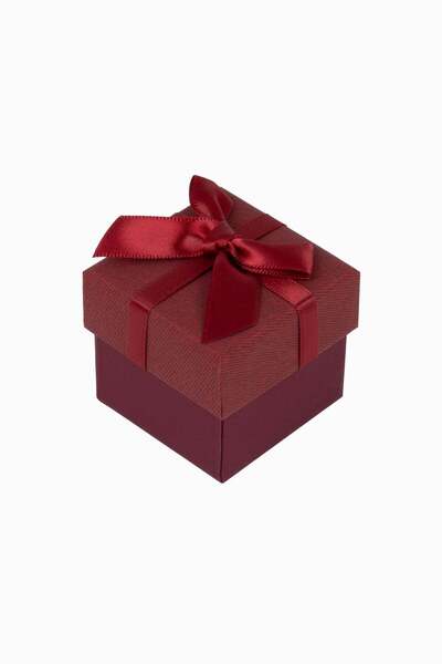 Meidi Packing Meidi Jewelry Box Normal Paper, 5x5x4.5 cm - Light Burgundy / B...