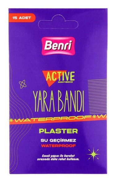Benri Active Series Su Geçirmez Yara Bandı 15'li