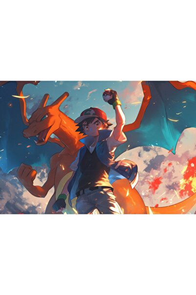 OEM Poster Ash And Charizard, 61x90 cm, poster3179